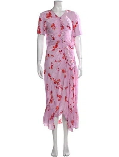 Pre-owned Preen Line Floral Print Long Dress In Pink