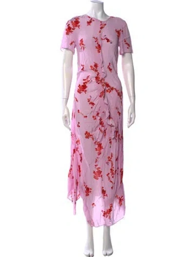 Pre-owned Preen Line Floral Print Long Dress In Pink