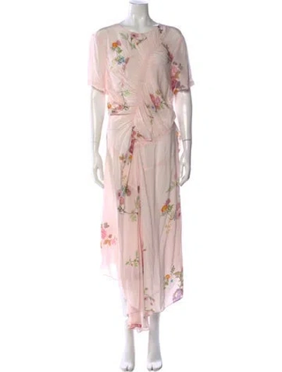 Pre-owned Preen Line Floral Print Long Dress W/ Tags In Pink