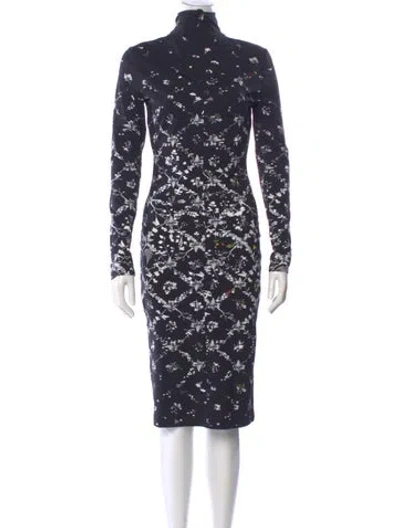 Pre-owned Preen Line Floral Print Midi Length Dress In Blue