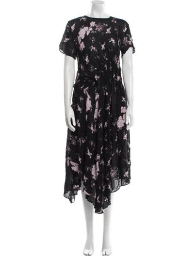 Pre-owned Preen Line Floral Print Midi Length Dress In Blue