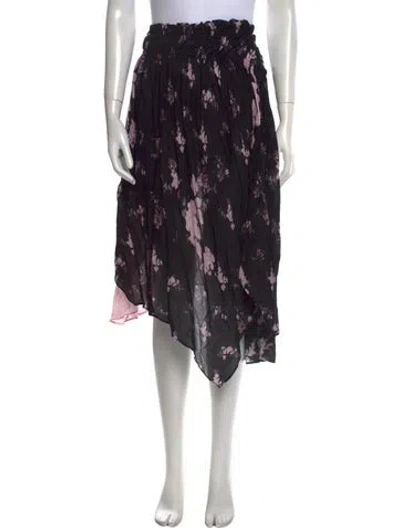 Pre-owned Preen Line Floral Print Midi Length Skirt W/ Tags In Purple