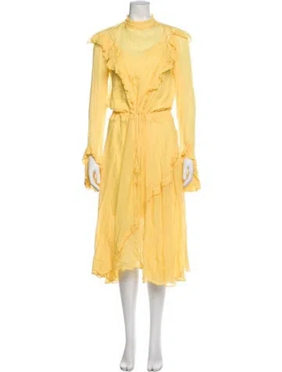 Pre-owned Preen Line Mock Neck Mini Dress In Yellow