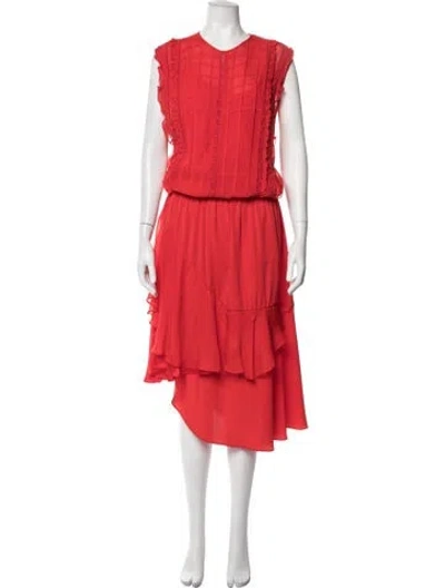 Pre-owned Preen Line Nylon Midi Length Dress In Red