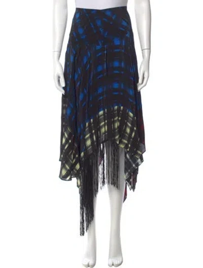 Pre-owned Preen Line Plaid Print Midi Length Skirt In Blue