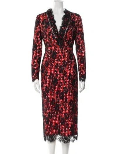 Pre-owned Preen Line Printed Long Dress In Red