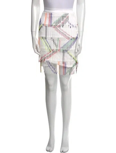 Pre-owned Preen Line Printed Mini Skirt W/ Tags In White