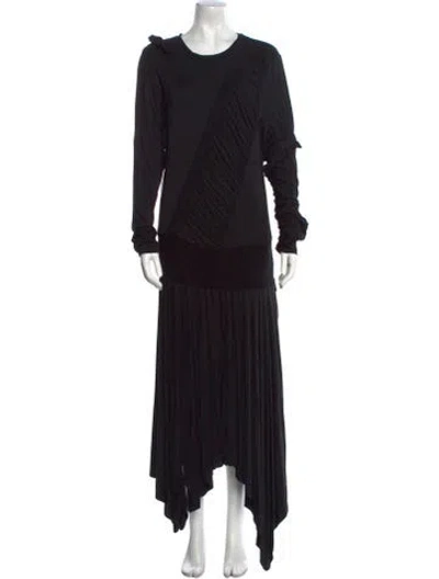 Pre-owned Preen Line Scoop Neck Long Dress In Black