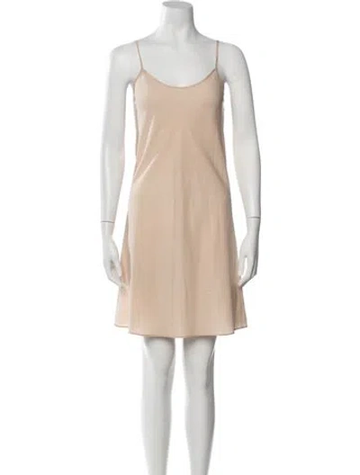 Pre-owned Preen Line Scoop Neck Mini Dress In Neutrals