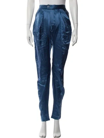 Pre-owned Preen Line Silk Skinny Leg Pants In Blue