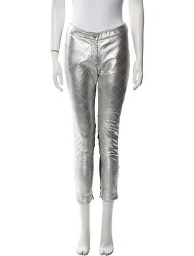 Pre-owned Preen Line Skinny Leg Pants In Gray