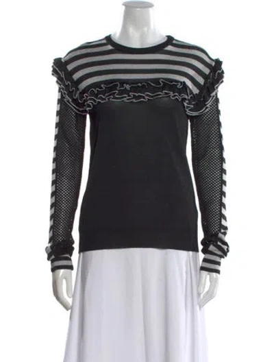 Pre-owned Preen Line Striped Crew Neck Sweater In Black