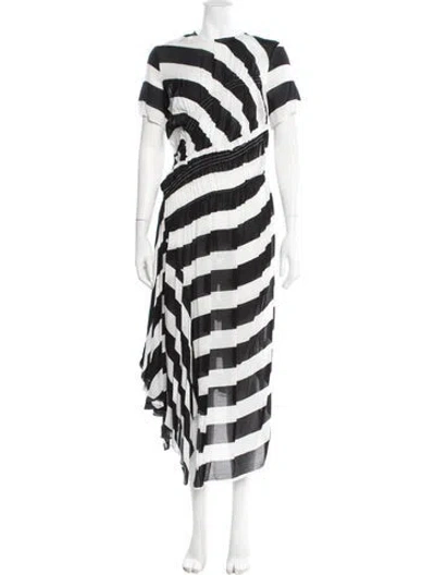 Pre-owned Preen Line Striped Long Dress W/ Tags In Black