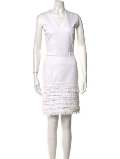 Pre-owned Preen Line V-neck Knee-length Dress In White