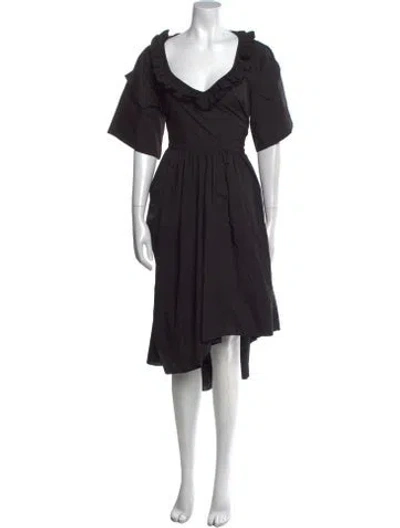 Pre-owned Preen Line V-neck Long Dress In Black