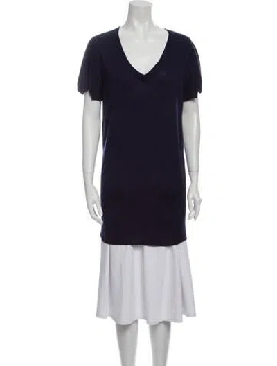 Pre-owned Preen Line V-neck Short Sleeve Tunic In Blue