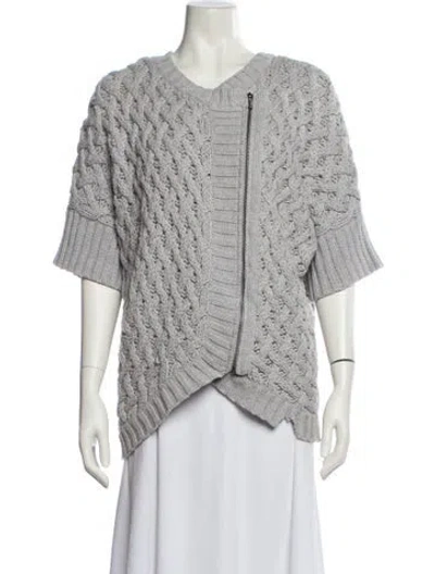 Pre-owned Preen Line Wool V-neck Sweater In Gray