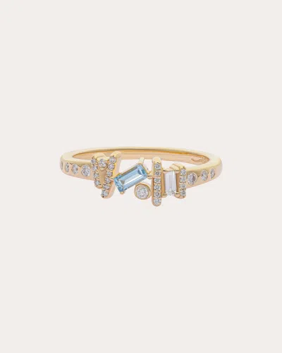 Preeti Sandhu Women's Aquamarine & Diamond 14k Gold Ethereal Angel Ring In Blue
