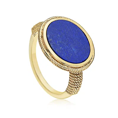 Preeti Sandhu Women's Blue / Gold Ara Woven Ring In 14k Gold & Lapis In Multi