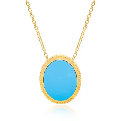 Preeti Sandhu Women's Blue / Gold Ara Woven Turquoise Pendant Chain