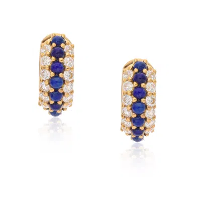 Preeti Sandhu Women's Blue / Gold Summer Sparkle Huggies - Lapis In Multi