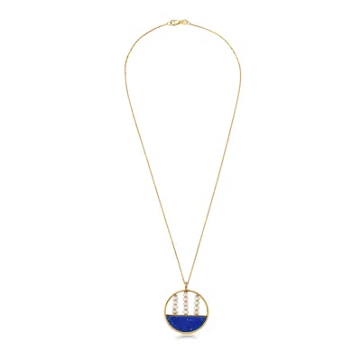 Preeti Sandhu Women's Blue / White / Gold Nerissa Lapis & Pearl Necklace In Gold In Multi
