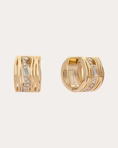 Preeti Sandhu Women's Diamond & 14k Gold Rivulet Wander Huggie Earrings