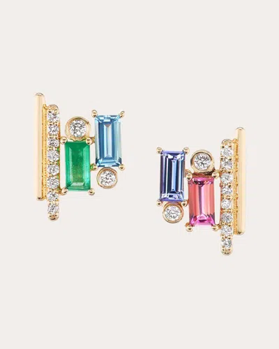 Preeti Sandhu Women's Diamond & Gemstone 14k Gold Ethereal Stud Earrings