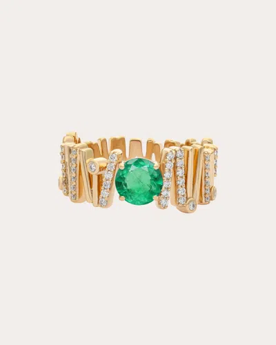 Preeti Sandhu Women's Emerald & Diamond 14k Gold Ethereal Deia Ring In Green