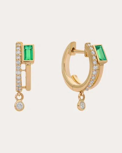 Preeti Sandhu Women's Emerald & Diamond 14k Gold Tove Huggie Earrings In Green