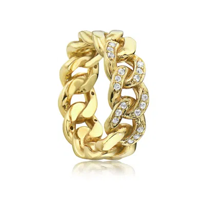 Preeti Sandhu Women's Gigi Gold Curb-chain Link Ring With White Sapphires