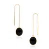 Preeti Sandhu Women's Gold / Black Natural Black Onyx Threader Earrings