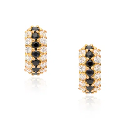 Preeti Sandhu Women's Gold / Black Summer Sparkle Huggies - Black Spinel