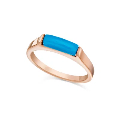Preeti Sandhu Women's Gold / Blue 14k Gold Plated Slim Stacking Ring - Blue & Gold In Multi