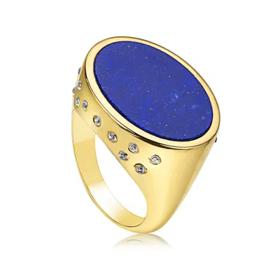 Preeti Sandhu Women's Gold / Blue Ayla Signet Ring - Blue, Gold In Multi
