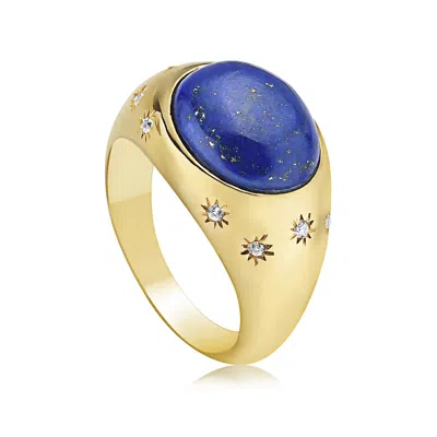 Preeti Sandhu Women's Gold / Blue Cora Dome Ring - Lapis In Multi
