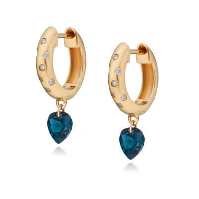 Preeti Sandhu Women's Gold / Blue Rangoli Sapphire Hoops In Multi