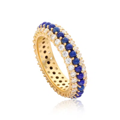 Preeti Sandhu Women's Gold / Blue Summer Sparkle Dome Ring - Lapis Lazuli In Multi