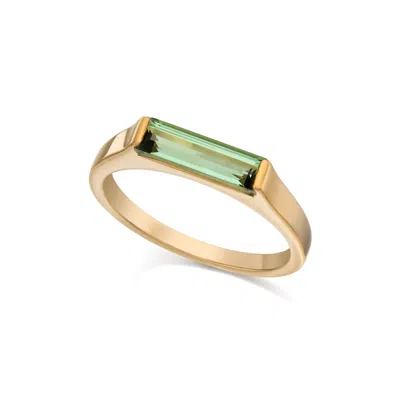 Preeti Sandhu Women's Gold / Green 14k Gold Plated Slim Stacking Ring - Green Tourmaline In Multi