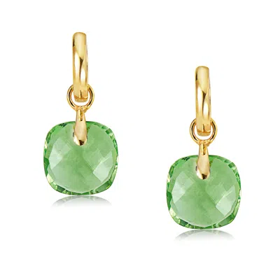 Preeti Sandhu Women's Gold / Green 18k Gold Plated Hoops - Gold & Green In Multi
