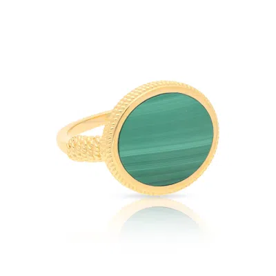 Preeti Sandhu Women's Gold / Green Ara Woven Ring - Gold & Malachite In Multi