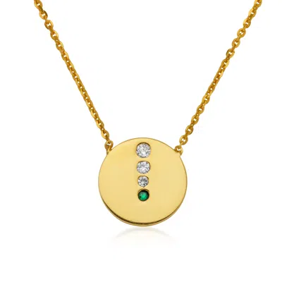 Preeti Sandhu Women's Gold / Green Emerald Disc Necklace In 14k Gold In Multi