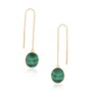 Preeti Sandhu Women's Gold / Green Natural Malachite Threader Earrings