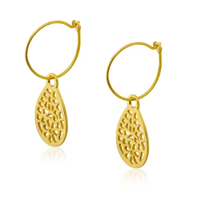 Preeti Sandhu Women's Gold Lattice Drop Hoops