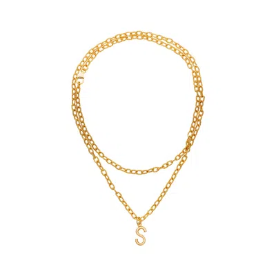 Preeti Sandhu Women's Gold Monogramed Link Necklace