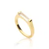 Preeti Sandhu Women's Gold / White 14k Gold Plated Slim Stacking Ring - Moonstone In Multi