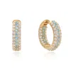 Preeti Sandhu Women's Gold / White / Blue Summer Sparkle Hoops - Swiss Blue Topaz