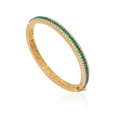 Preeti Sandhu Women's Green / Gold Summer Sparkle Bracelet - Green Onyx In Multi