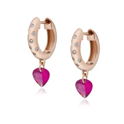 Preeti Sandhu Women's Rose Gold / Pink Rangoli Pink Tourmaline Hoops
