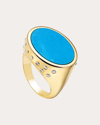 Preeti Sandhu Women's Ayla 14k Gold-plated Turquoise And Sapphire Ring In Blue